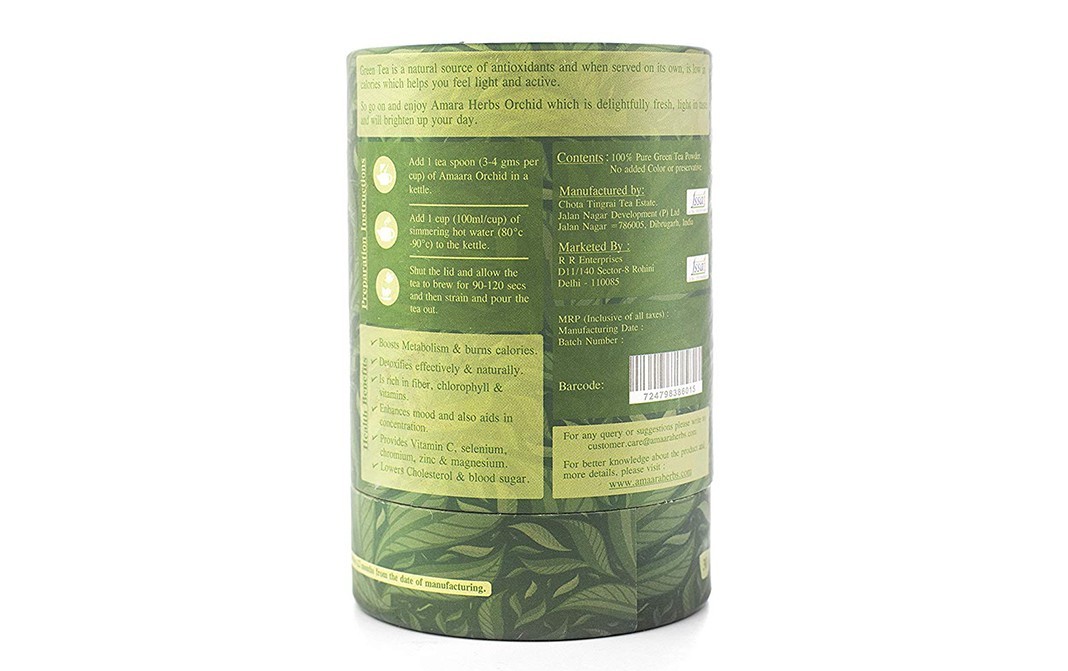 Amaara Herbs Orchid Loose Green Tea Leaves    Can  100 grams